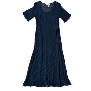 VTG Alexander Brown Los Angeles Maxi Dress SZ 1 Embroidered Sheer Witchy Fairy